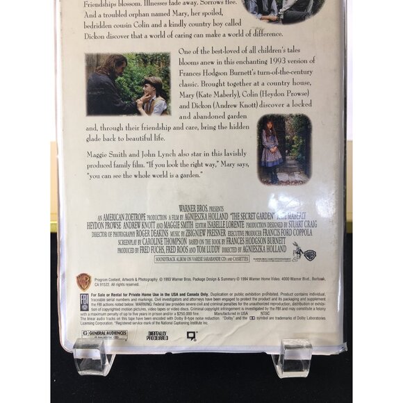 The Secret Garden VHS Tape 1994 - Warner Bros - Clamshell Case - Picture 10 of 16